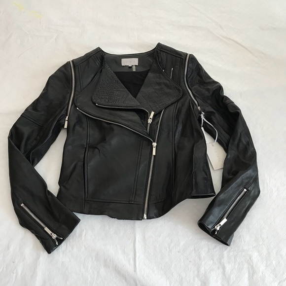 NWT**1. State***Black Biker Leather Jacket Small $498 - Picture 3 of 8